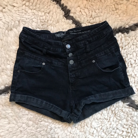 Black High Rise Shorts - Picture 1 of 3
